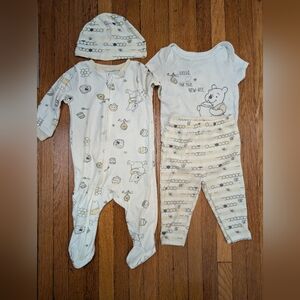 Winnie The Pooh Disney Baby Cream and Black Outfit